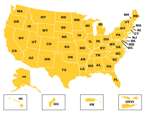 US State / Territory Benefits Map